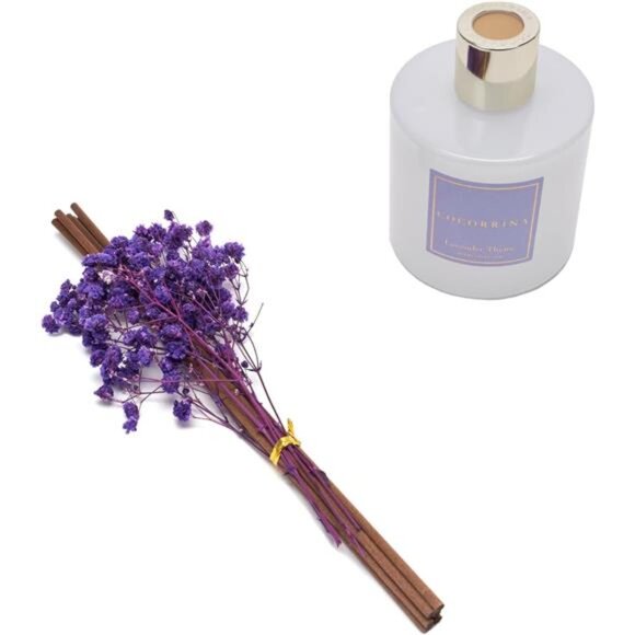 Premium Reed Diffuser Set with Preserved Baby's Breath & Cotton Stick Lavender - Picture 3 of 6